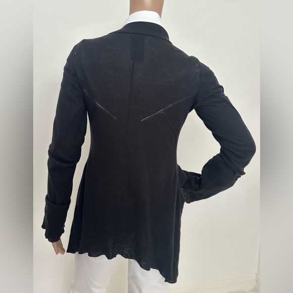 ANN DEMEULEMEESTER Chic Black Cardigan Sweater - Picture 2 of 6